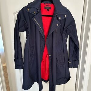 Navy and Red J Crew Raincoat Size XXS